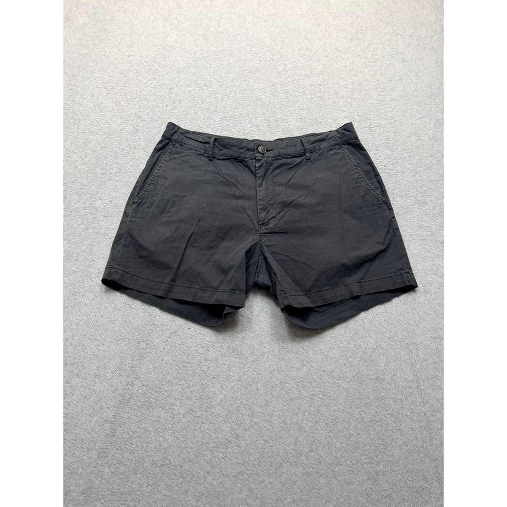Goodthreads Women's Stretch Chino Shorts Charcoal Gray Flat Front Size 36